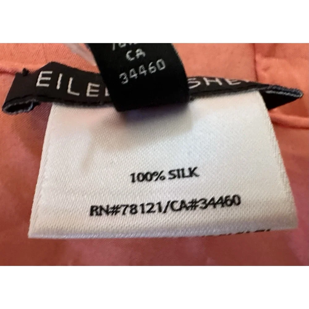 NWT- Eileen Fisher Silk Shibori Dot‎ Peach Luxurious Silk Scarf NEW